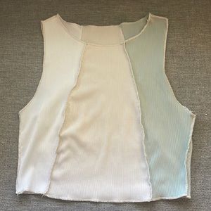 green tan white shirt